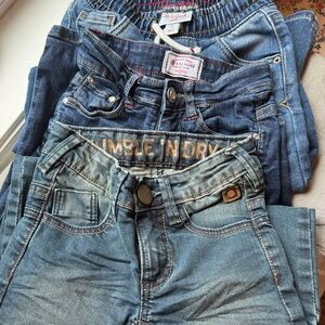 Denim Jeans Collection set of 3 jeans. Green, dark blue and medium blue washes